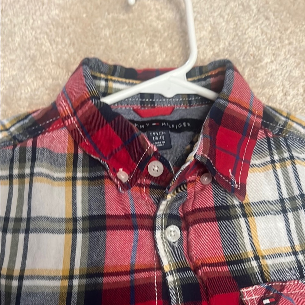 Tommy Hilfiger Kids Plaid Shirt - Red and Black